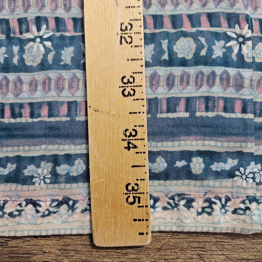 Anthropologie Cotton Silk Floral Tunic Dress Blue Pink Medium Sustainable Dainty - Picture 15 of 15